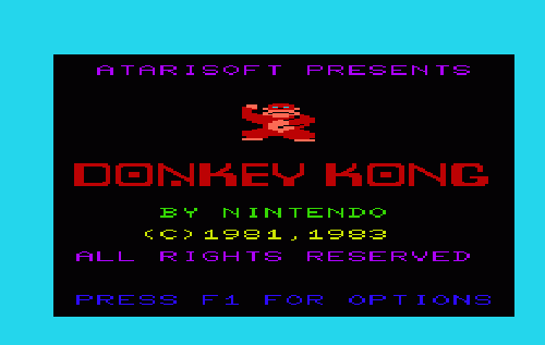 Donkey Kong title screen for Vic-20